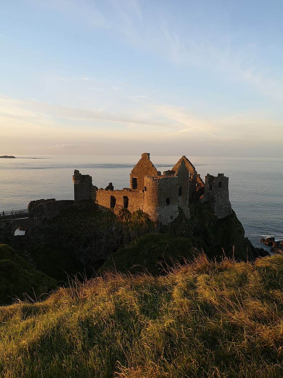 northern ireland, ireland, castle, nature, old, middle ages, park, history, marine, water, tower