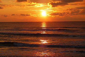 solnedgang, romantisk, ferier, idyl, gå, hav, sand, Strand ferie, sjæl, slap af, Nordsøen