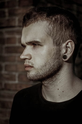 guy, dark, rockstar, beard, boy, hipster, drugs, wall, black, people, earrings