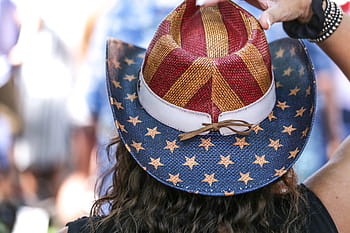 cowboy hat, colored, stars, stripes, fourth, july., 4th of july, american flag, celebration, clothing, cowboy