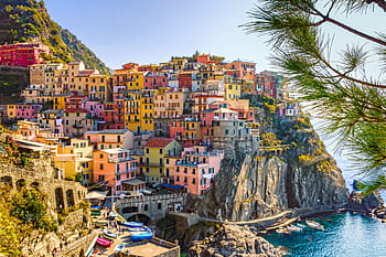 italy, sea, houses, cinque terre, mediterranean, liguria, village, travel, vacations, summer, water