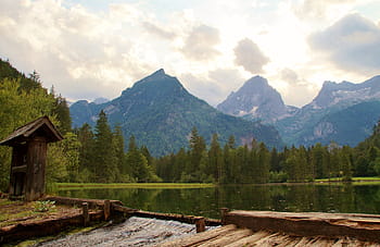 schiederweiher, Spitzmauer, priel più grossolano, Hinterstoder, Alpi, estate, paesaggio, crepuscolo, montagne, sera, lago