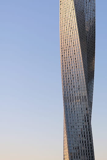 zkroucené budovy, architektura, mrakodrap, modrá obloha, budova, vysoký, velký, Okna, kroucení