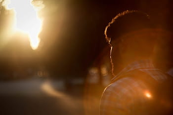 hipster, glare, walk, park, guy, trip, sunset, man, people, dusk, sun rays