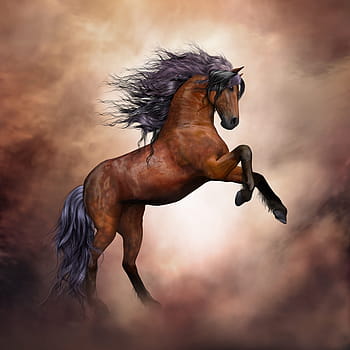 horse, wild horse, fantasy, composing, animal, wild