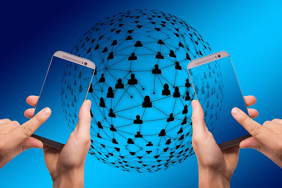 chytrý telefon, síť, práce, Ozubené kolo, ozubená kola, řetězového řetězce, zeměkoule, digitalizace, sdělení, celosvětově, ruka