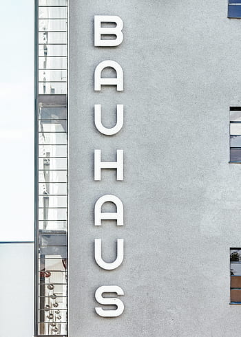 bauhaus, text, letter, font, kerning, building, establishment, architecture, wall