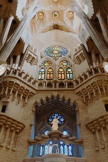 -, katedrála, navrženy, barcelona, Španělsko, náboženství, architektura, město, Evropa, kostel, španělština