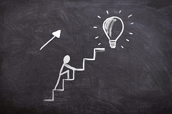 board, chalk, business, job, work, success, objectives, climbing stairs, upward, idea, forward look