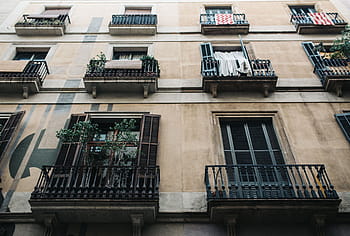 townhouse, barcelona, ​​spanyol, arsitektur, kota tua, kota, jendela, perjalanan, penglihatan, rumah, perumahan
