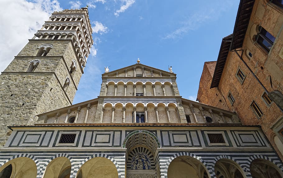 Itálie, toskánsko, pistoia, katedrála san zeno, kostel, historické centrum, architektura