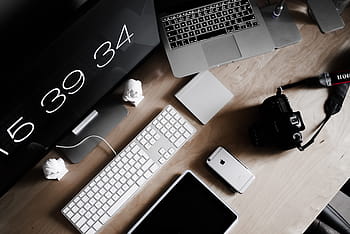 creativo, diseñador, fotógrafo, espacio de trabajo, escritorio, configuración, negro, negocios, cámara, pantalla, equipo