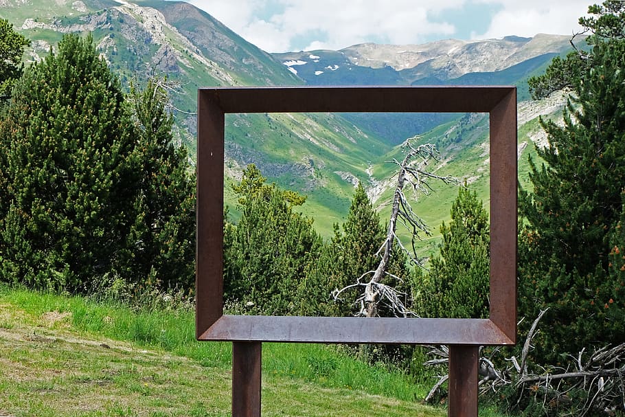 andorra, sudut pandang roc del quer, pemandangan, gunung, foto, kerangka kerja, langit, awan, puncak, liburan, musim panas