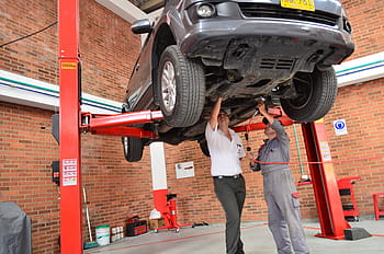 mechanický, dílna, okraj, nástroj, opravit, čištění, písek, polština, vzduch, automobil, auto