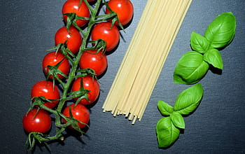 italy, italian cuisine, flag, italian flag, red, white, green, tomatoes, pasta, basil, mediterranean cuisine