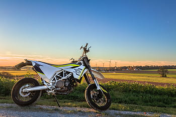 motociclo, 701, hdr, autunno, alta qualità, Husqvarna, natura, tramonto, strada, supermoto, prato