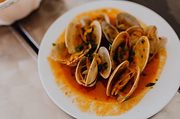 arrostito, misto, frutti di mare, contenere, Granchi, cozze, grande, gamberetti, calamari di calamari, pranzo, cena