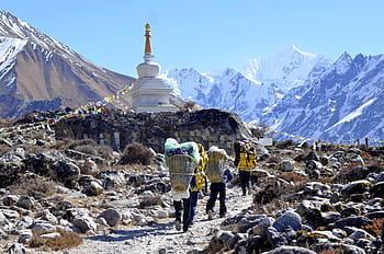 Népal, randonnée, Langtang, trekking, himalaya, paysage, la nature, Montagne, Voyage, aventure, de plein air