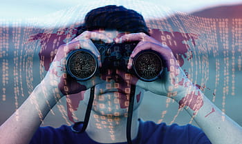 binoculars, man, search, outlook, network, binary, one, null, digitization, digital, binary system