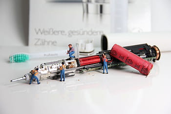 Kartáček na zuby, opravit, miniaturní figurky, Péče o zuby, hygiena, miniaturní postava, modelleisenbahn postava, hračky, miniaturní, umění, tvořivý