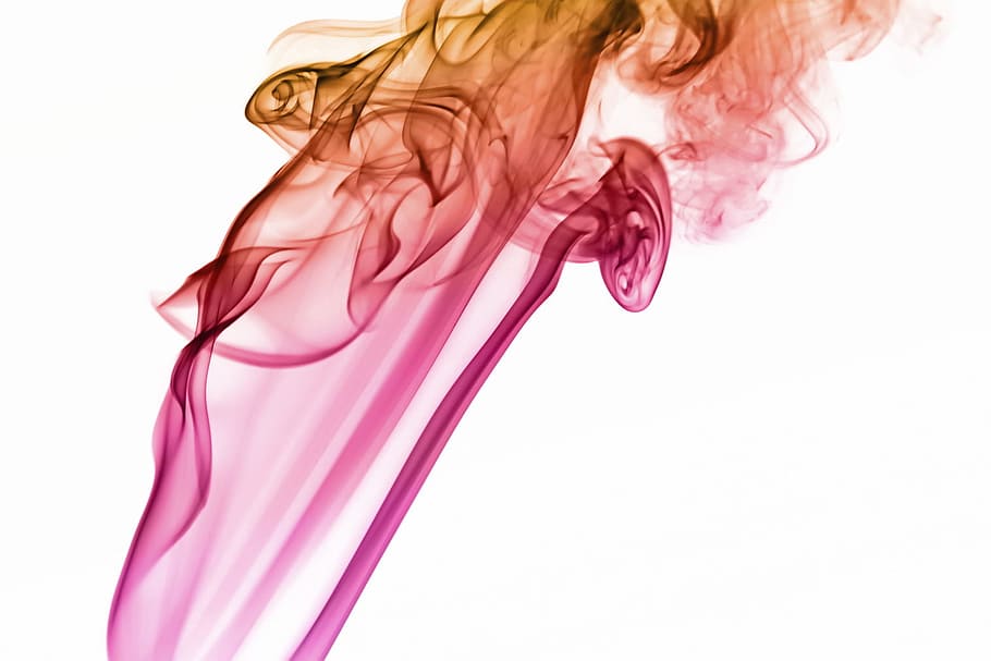 red, background, smoke, isolated, white, smooth, shape, abstract, wave, scented, translucent