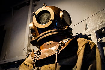 diving suit, scuba diving, helmet