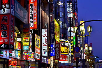 Japonsko, světla, neon, Tokio, shinjuku, městský, město