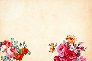 vintage, flower, background, watercolor, floral, border, garden, frame, spring, card, art