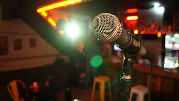 microphone, étape, lumière, spectacle, la musique, du son, chanter, artiste, studio, coin, B: et