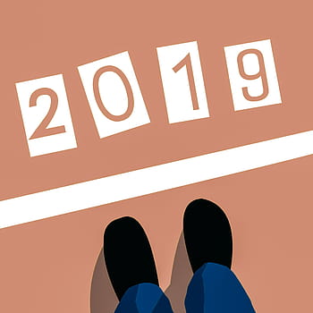 illustration, feet, standing, starting, line, new, year, -, 2019, start line, new year