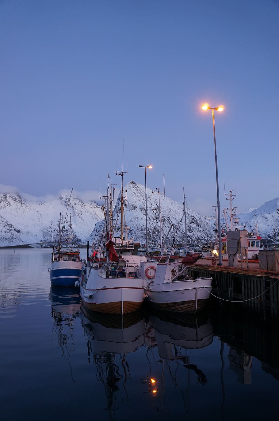 lofoten, norway, port, boat, fishing, winter, travel, sea, mountain, nature, landscape
