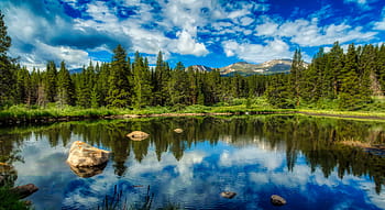colorado, Amerika, cestovní ruch, panoráma, rybník, jezero, odrazy, krajina, scénický, hory, les
