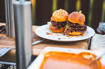 preparar hamburguesas, tocino, barbacoa, carne de res, hamburguesas, cocinar, cenar, comer, comida, foodie, fresco