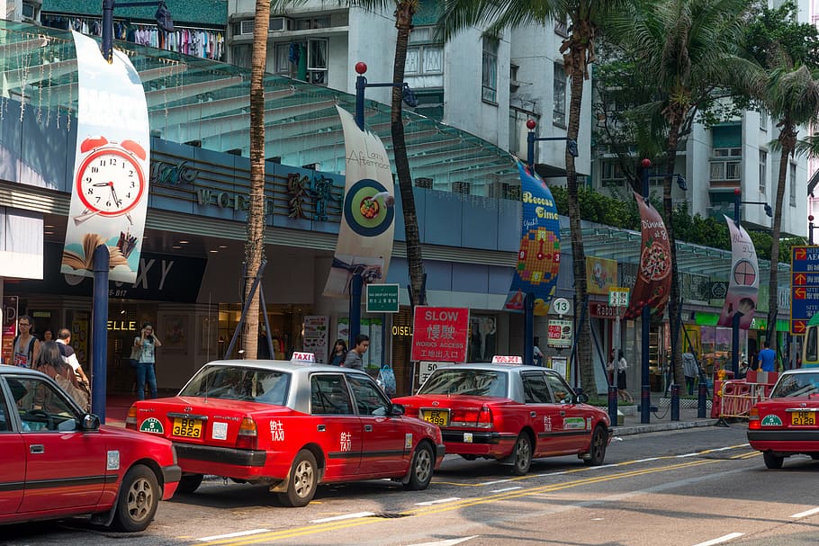 hong kong, taxi, asia, car, chinese culture, city, copy space, cultures, famous place, horizontal, outdoors