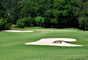 kurz golfu, Písečná past, venku, krajina, golf, písek, chod, zelená, past, tráva, sport