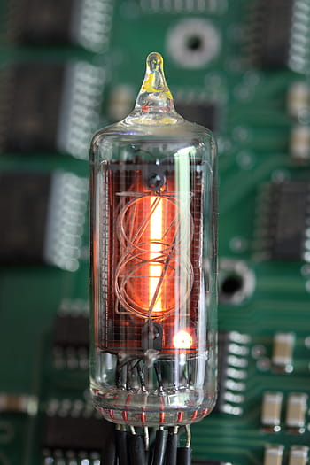 nixie, trubka, indikátor, vakuum, číslice, sklenka, elektronický, Zobrazit, zařízení, jeden