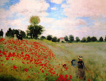 malování, claude monet, klatschmohn, argenteuil, olej na plátně, oblasti máku, stálý život, musee d'orsay