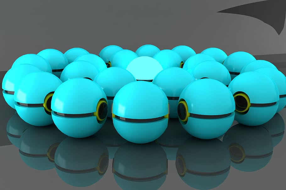 koule 3d, barevné korálky, 3D vykreslování, barva, modelování