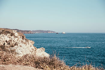 pohled na oceán, skalnaté, pláž, modrý, Jasný, pobřeží, pobřežní čára, Dovolená, horizont, krajina, světlo