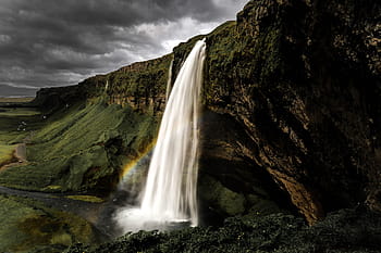 icelandic waterfall, nature, iceland, river, water