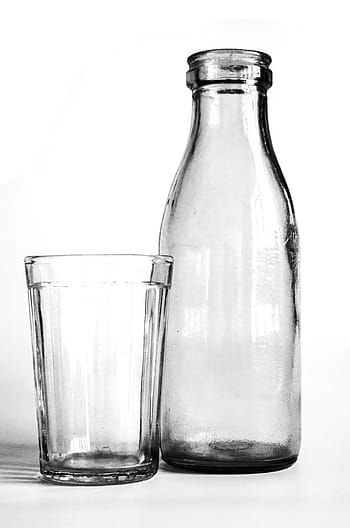 glass, bottle, black and white, still life, yogurt, old, soviet, retro, bottles, glass bottle, style