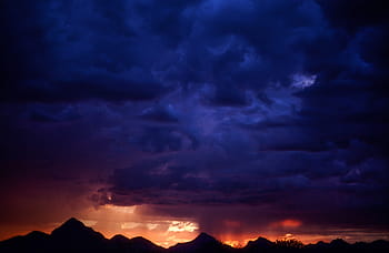 cielo del atardecer, nubes de tormenta, negro, azul, brillante, nube, nubes, horizonte, paisaje, luz, mañana
